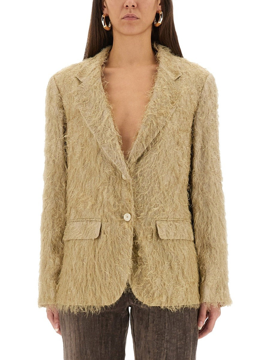 ALYSI SINGLE-BREASTED "FRINGE" BLAZER
