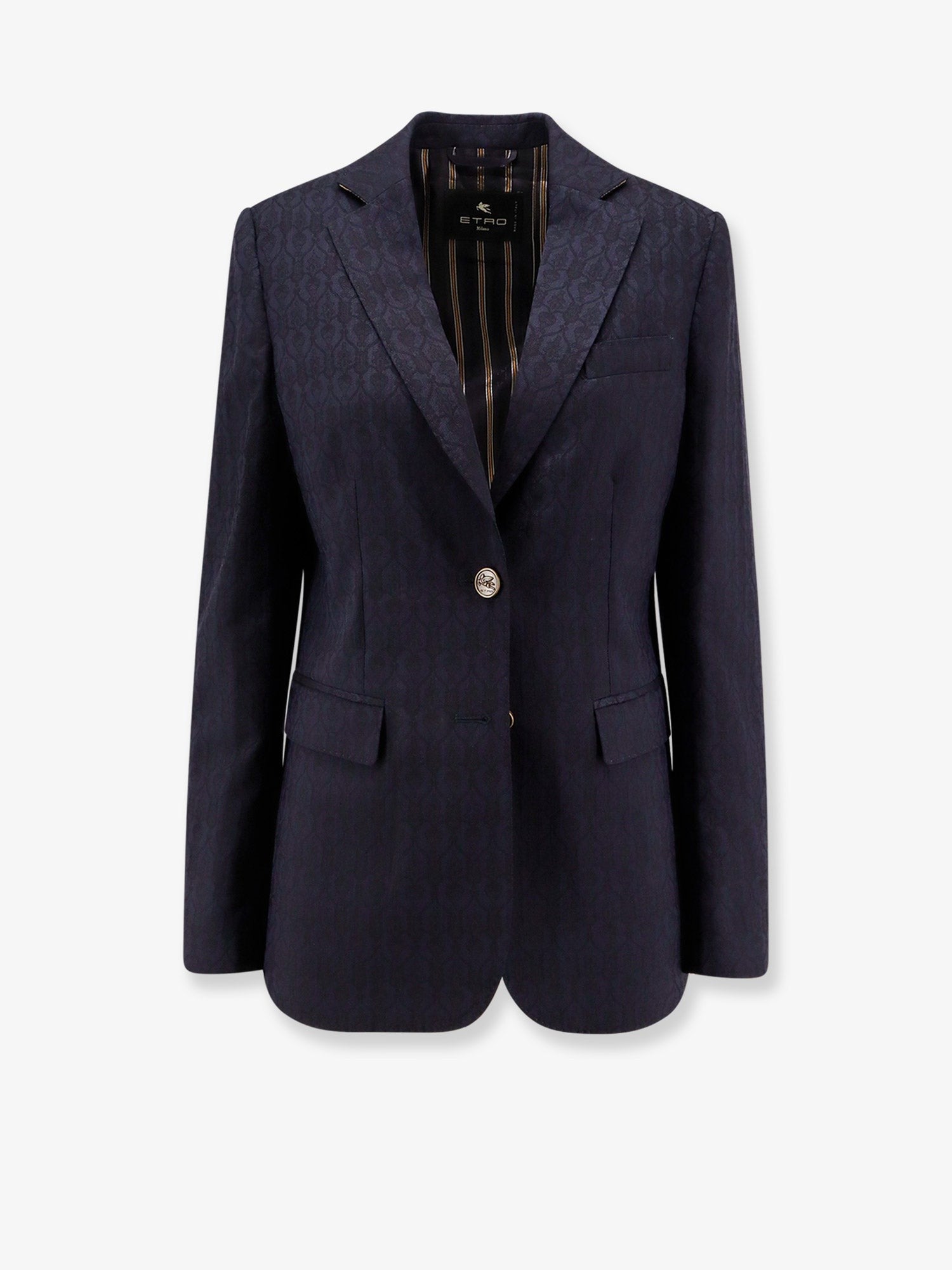 Etro Single-breasted wool blazer with iconic pattern