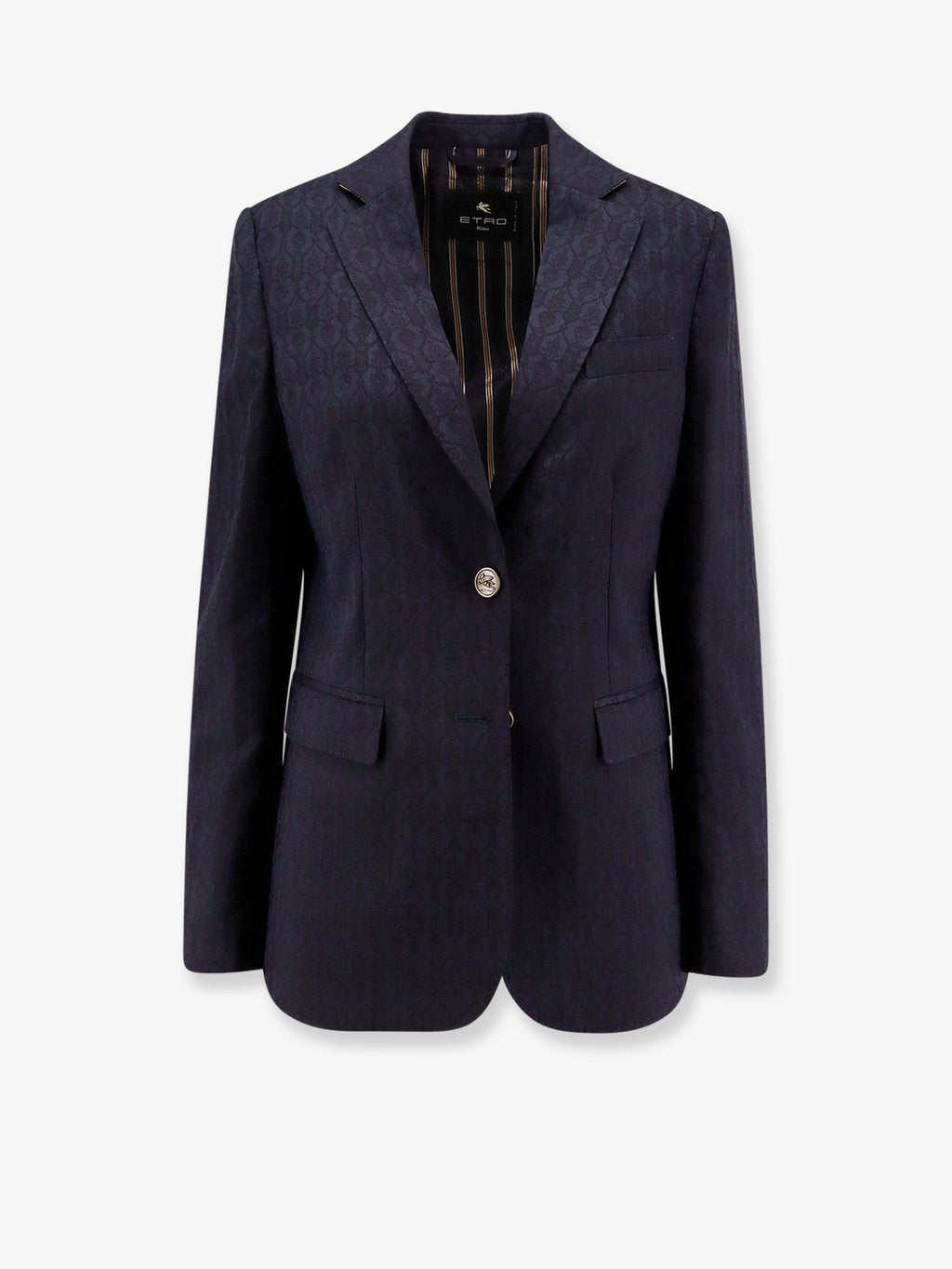 Etro Single-breasted wool blazer with iconic pattern