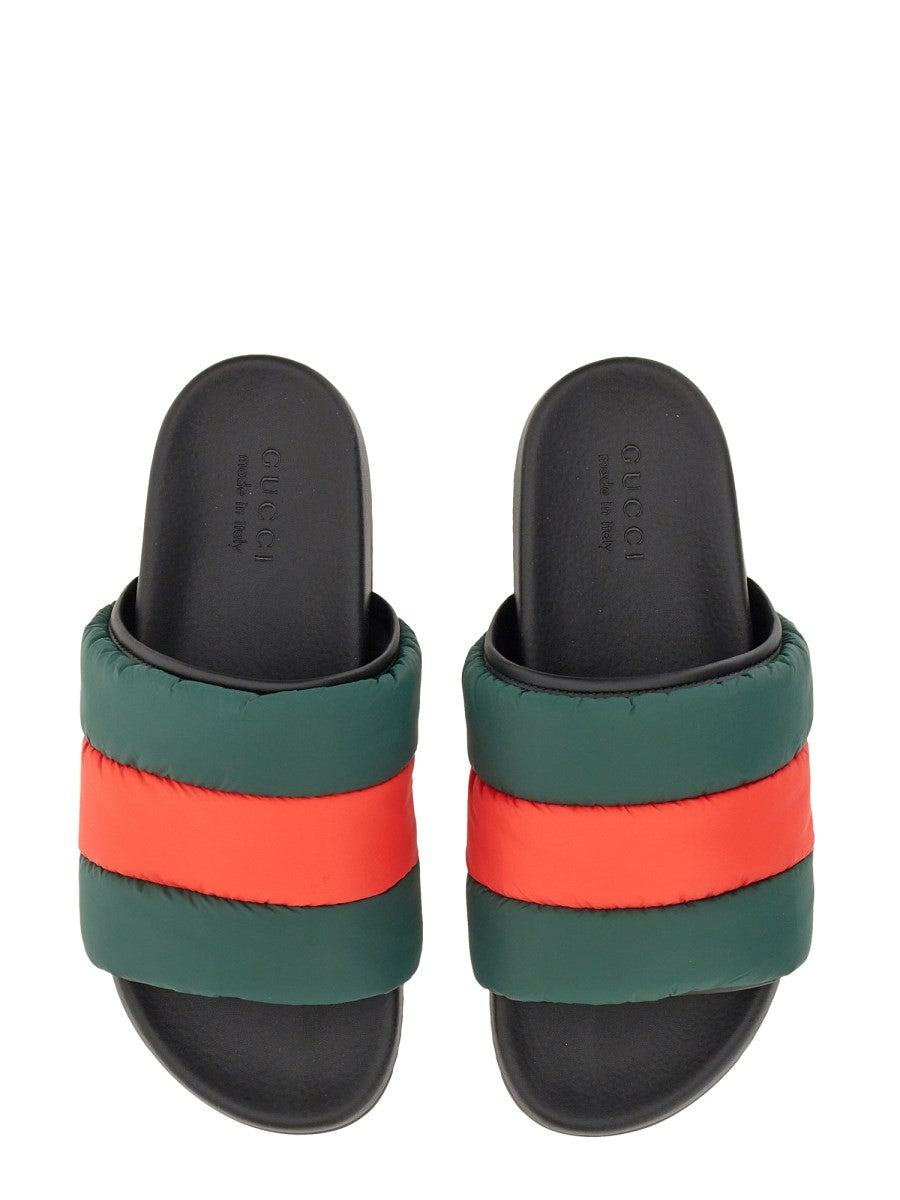 Gucci SLIDER SANDAL WITH WEB RIBBON