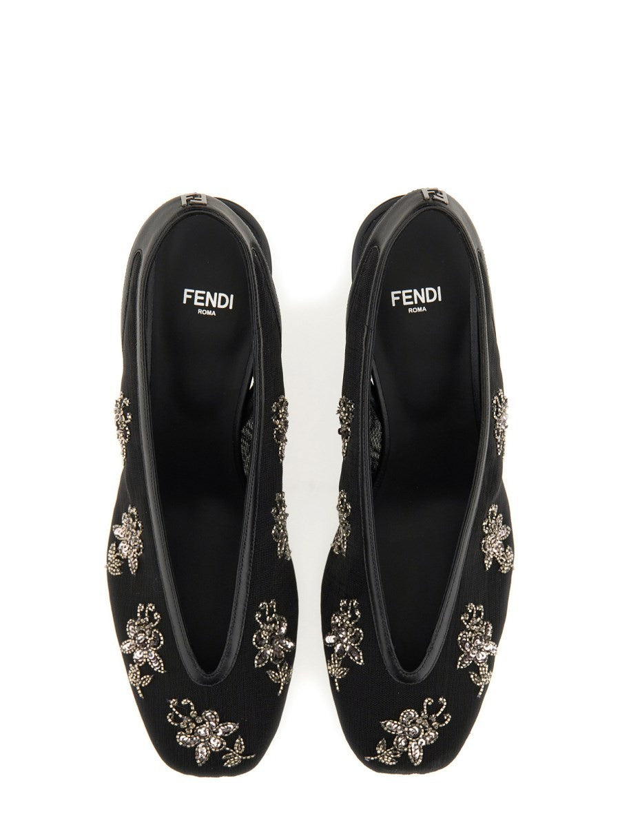 Fendi SLINGBACK WITH EMBROIDERY