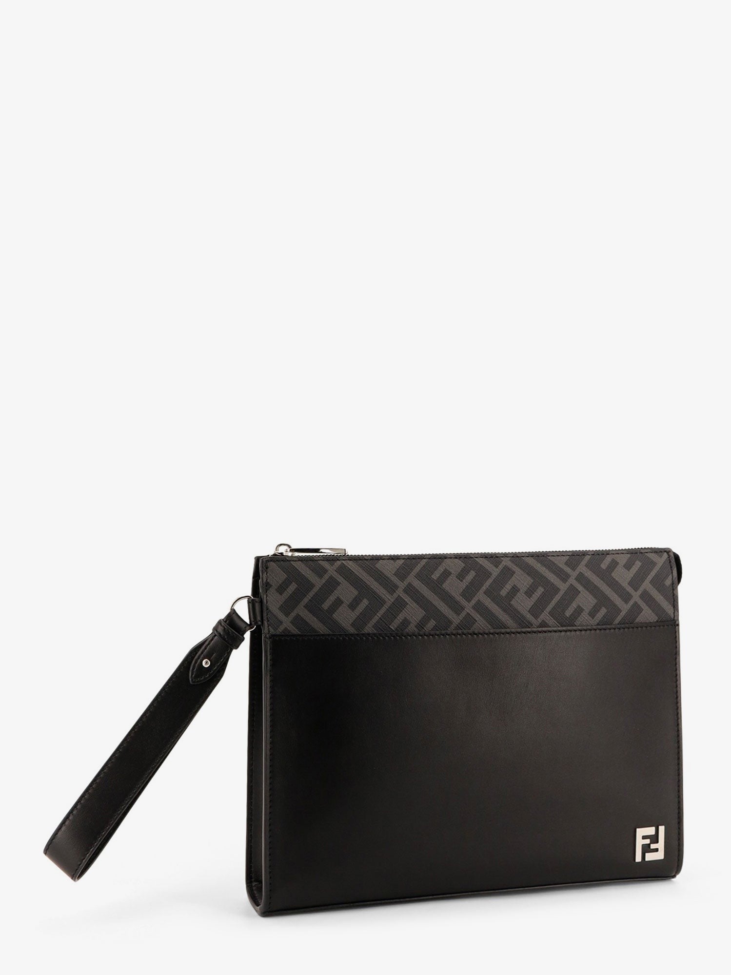 Fendi Squared FF leather clutch