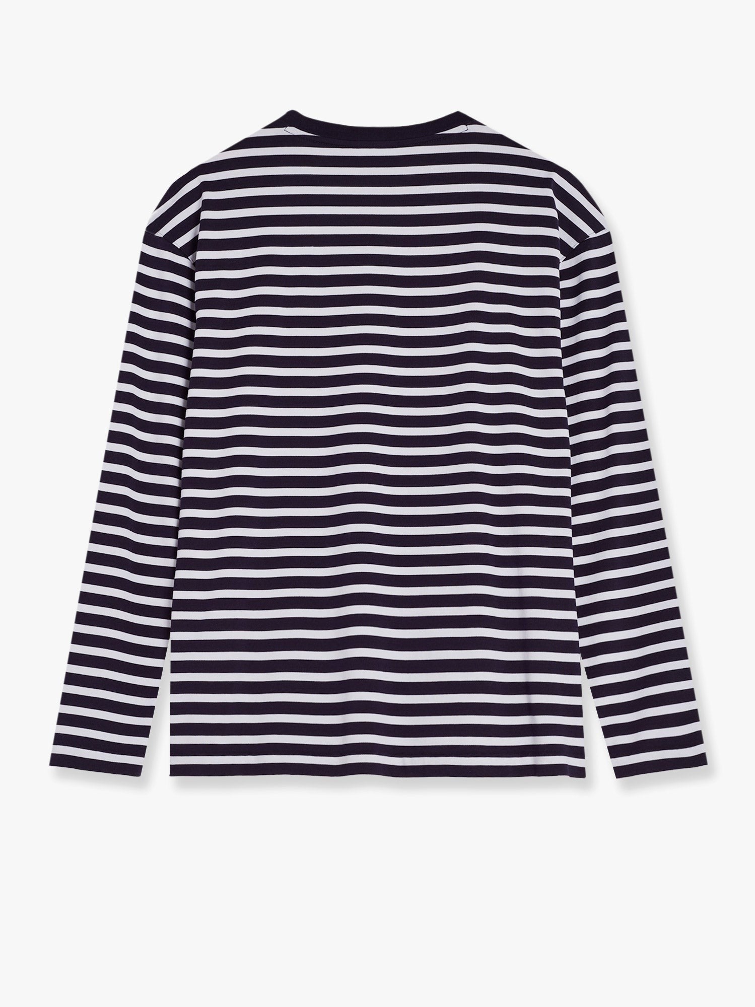 Maison Kitsune Striped cotton sweater with iconic logo patch