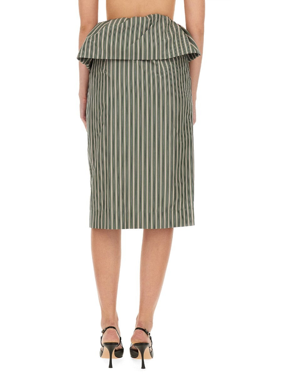 Dries Van Noten STRIPED MIDI SKIRT