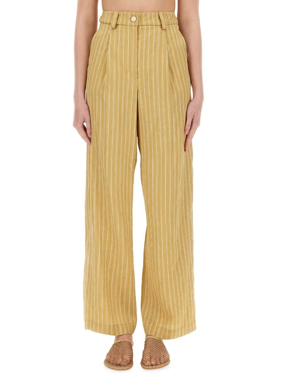 ALYSI STRIPED SATIN TAILORED PANTS