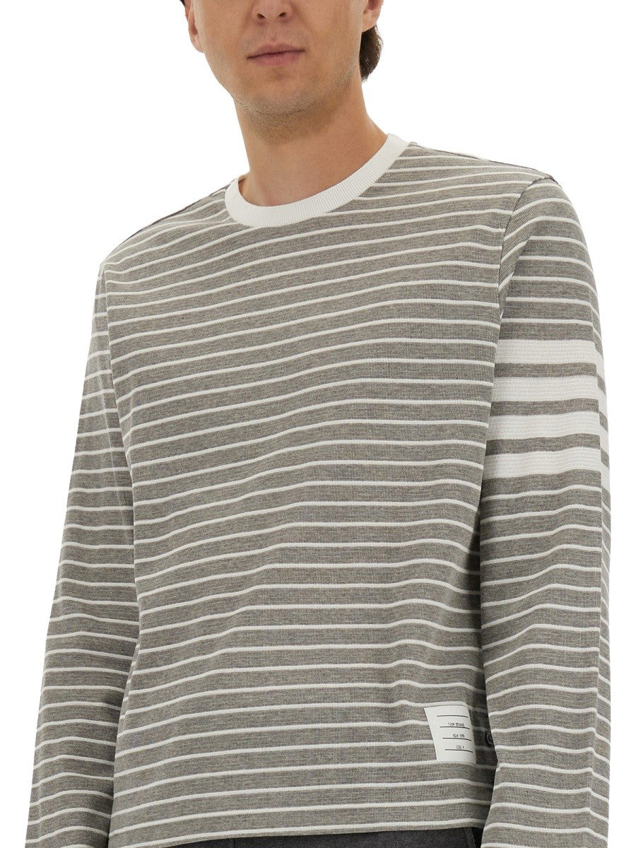 THOM BROWNE STRIPED T-SHIRT