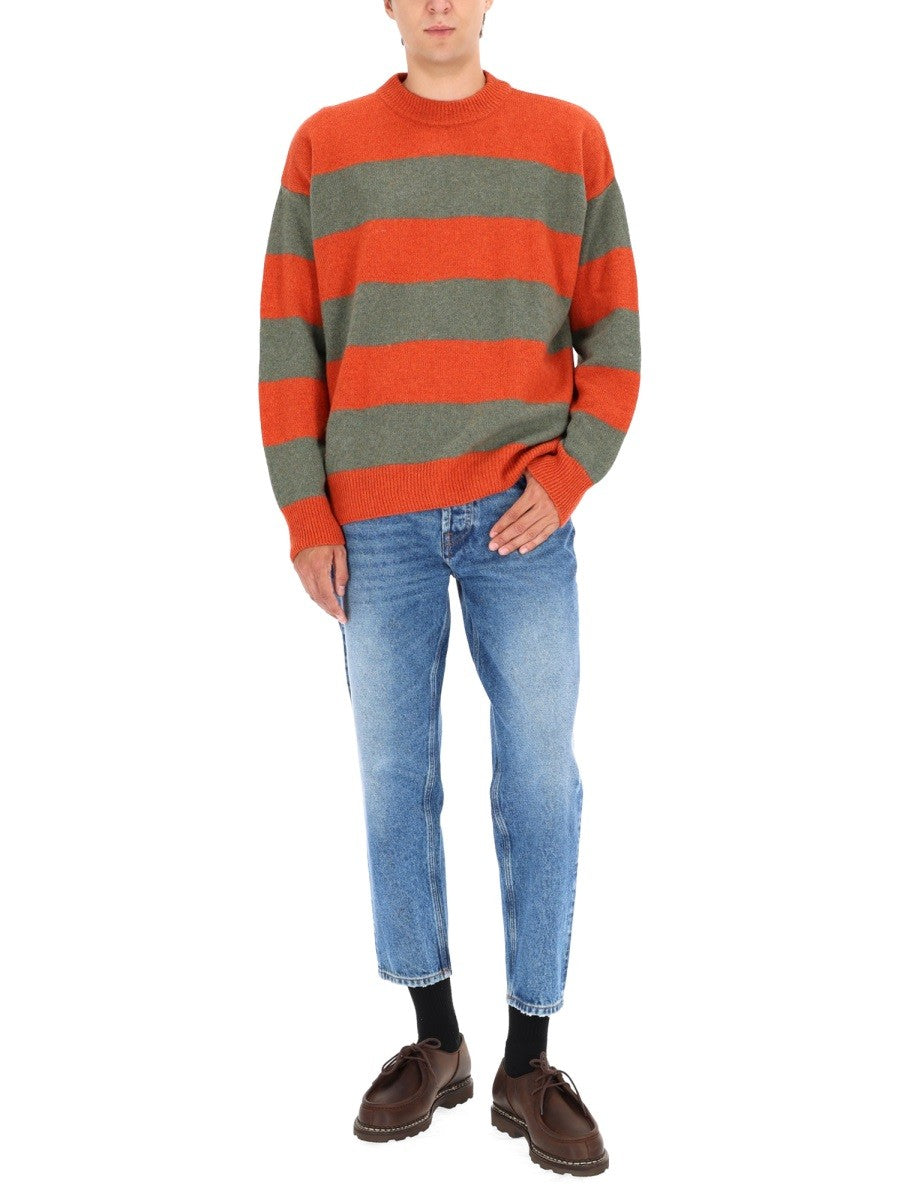 AMISH STRIPED WOOL PULLOVER