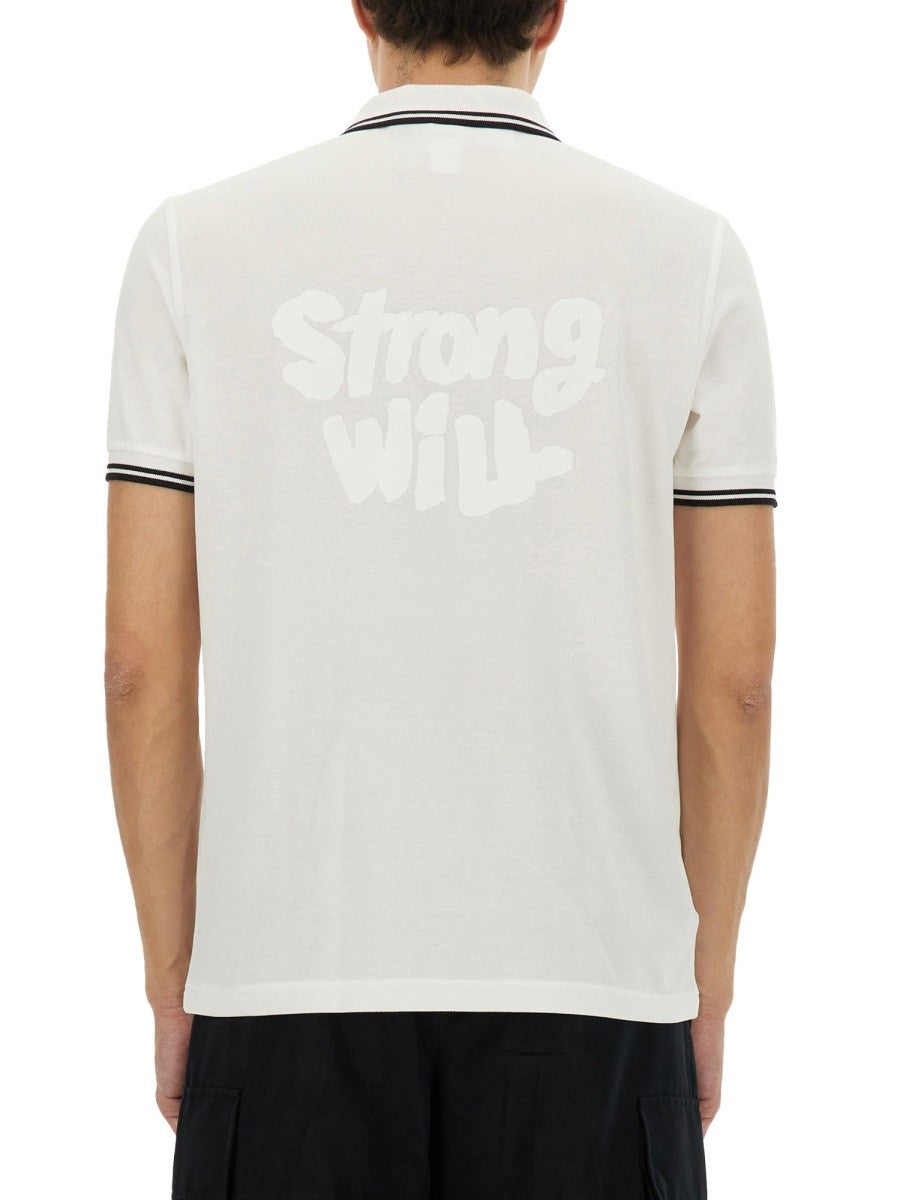 COMME DES GARCONS SHIRT "STRONG WILL" POLO SHIRT