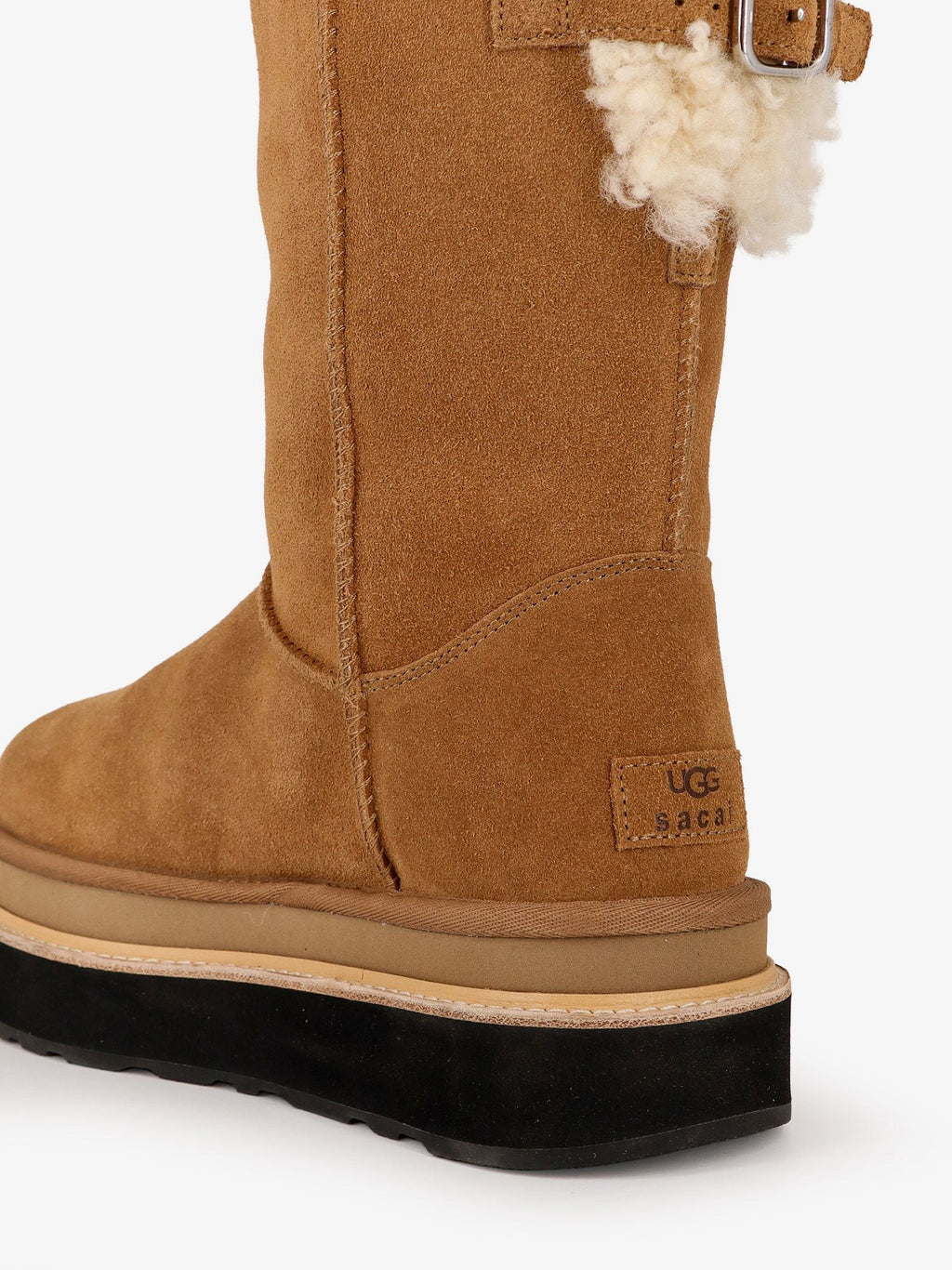 SACAI X UGG Suede and fur boots