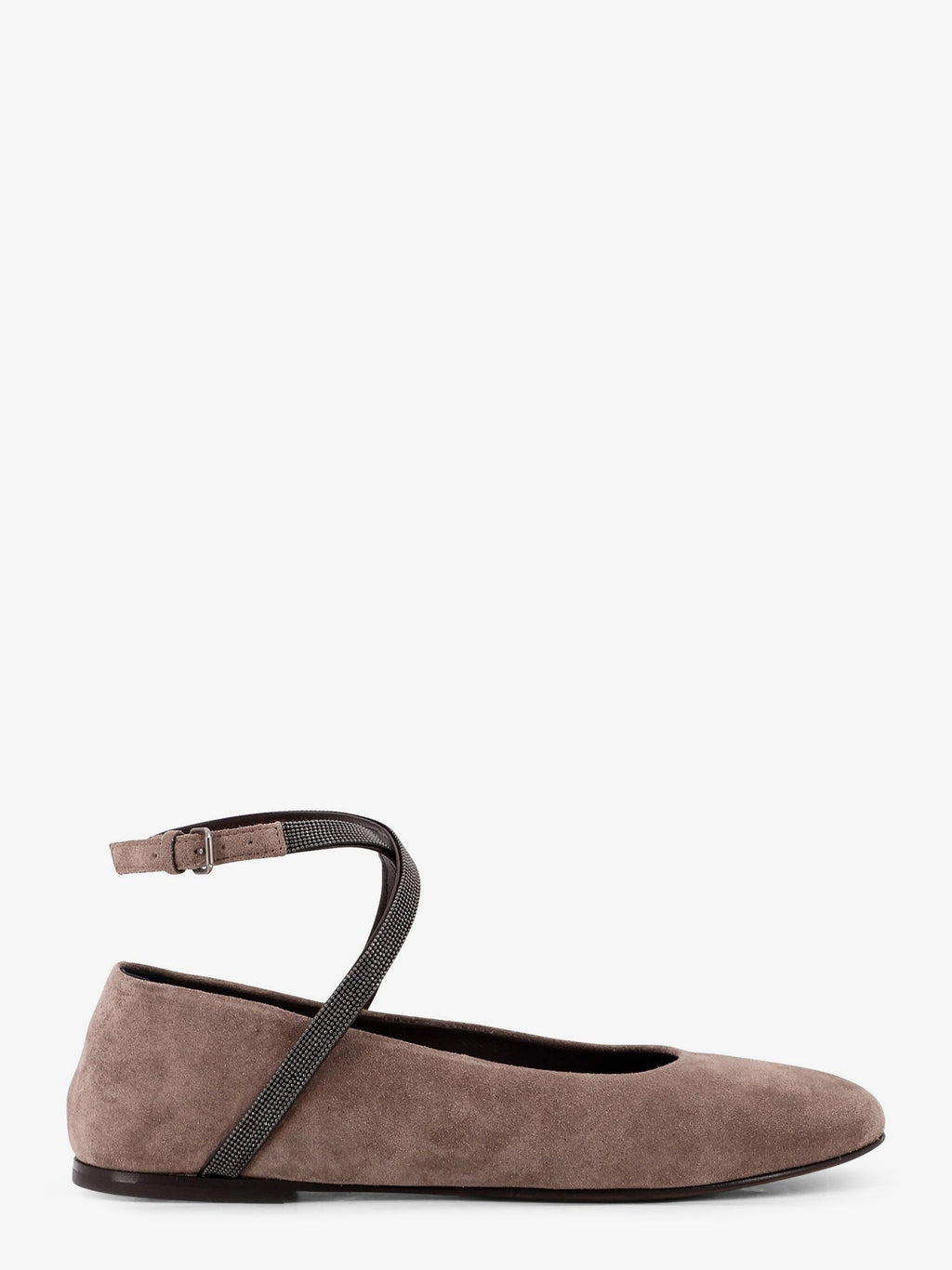 Brunello Cucinelli Suede Ballerinas with Monili detail