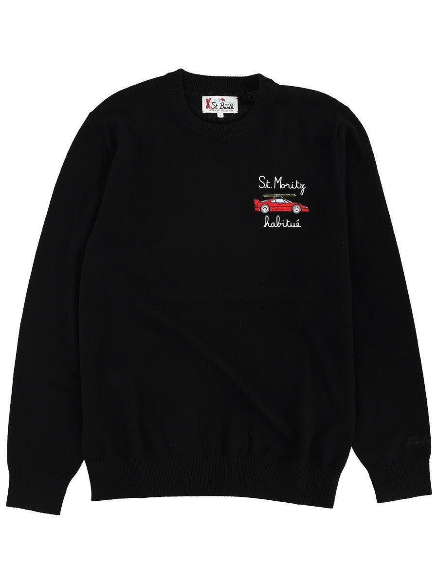 MC2 SAINT BARTH SWEATER WITH EMBROIDERY