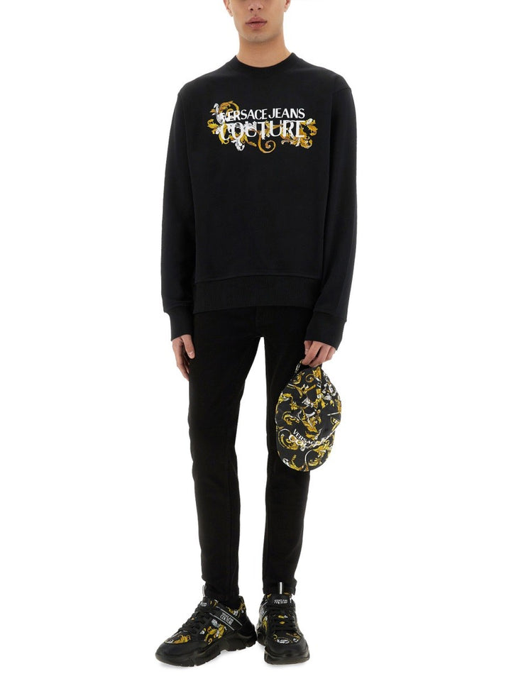 Versace Jeans Couture SWEATSHIRT WITH BAROQUE OUTLINE LOGO