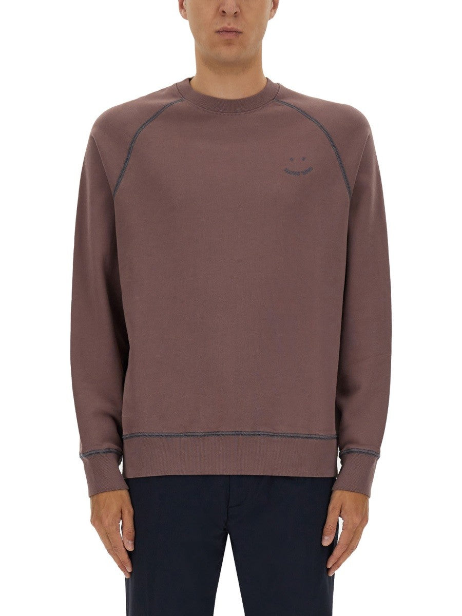 PS BY PAUL SMITH SWEATSHIRT WITH EMBROIDERY PS HAPPY