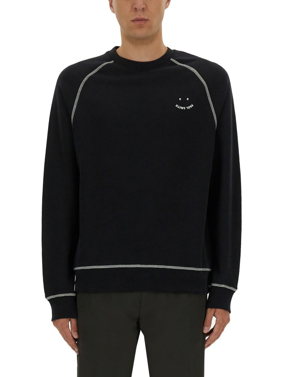 PS BY PAUL SMITH SWEATSHIRT WITH EMBROIDERY PS HAPPY