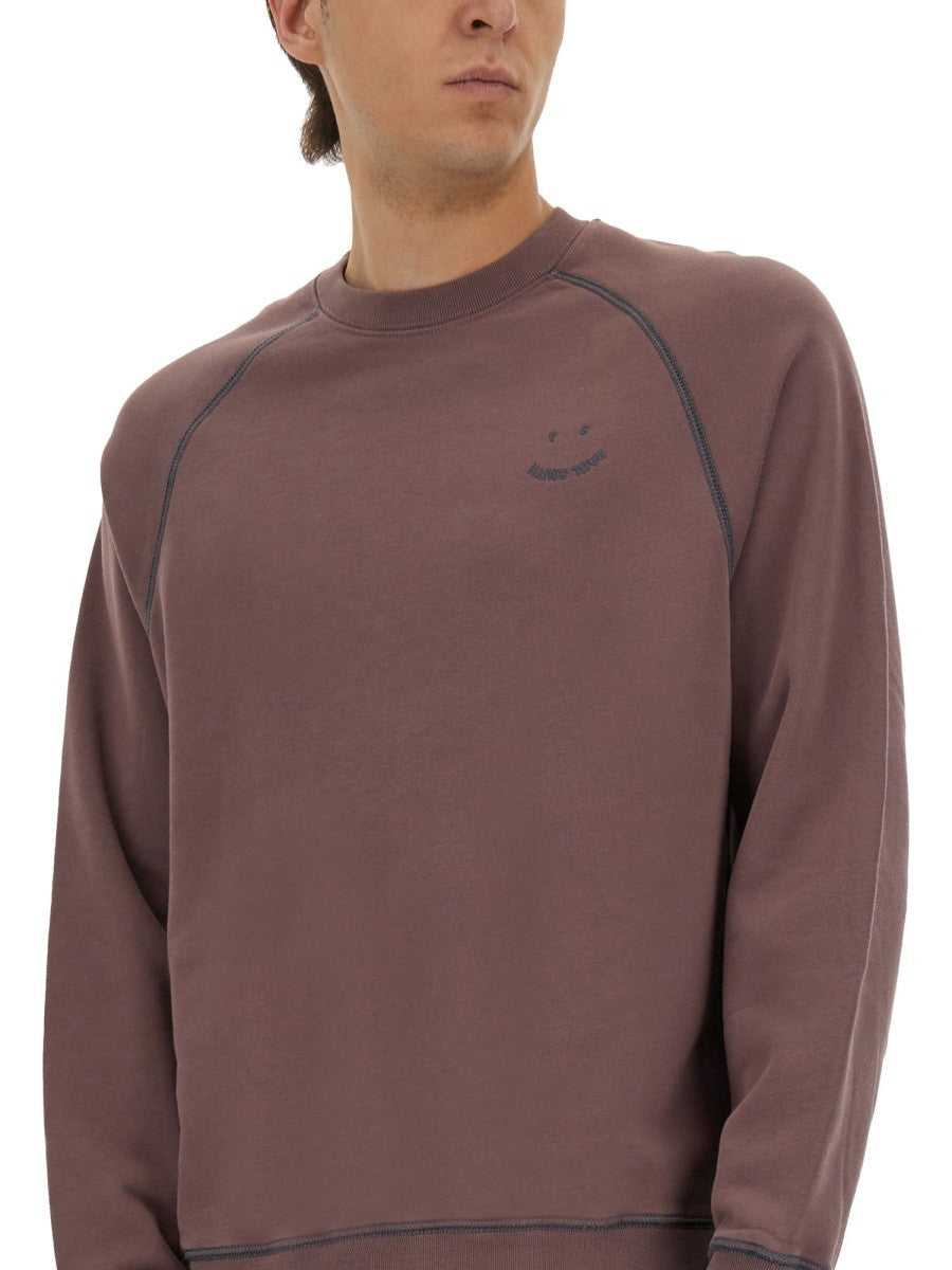PS BY PAUL SMITH SWEATSHIRT WITH EMBROIDERY PS HAPPY