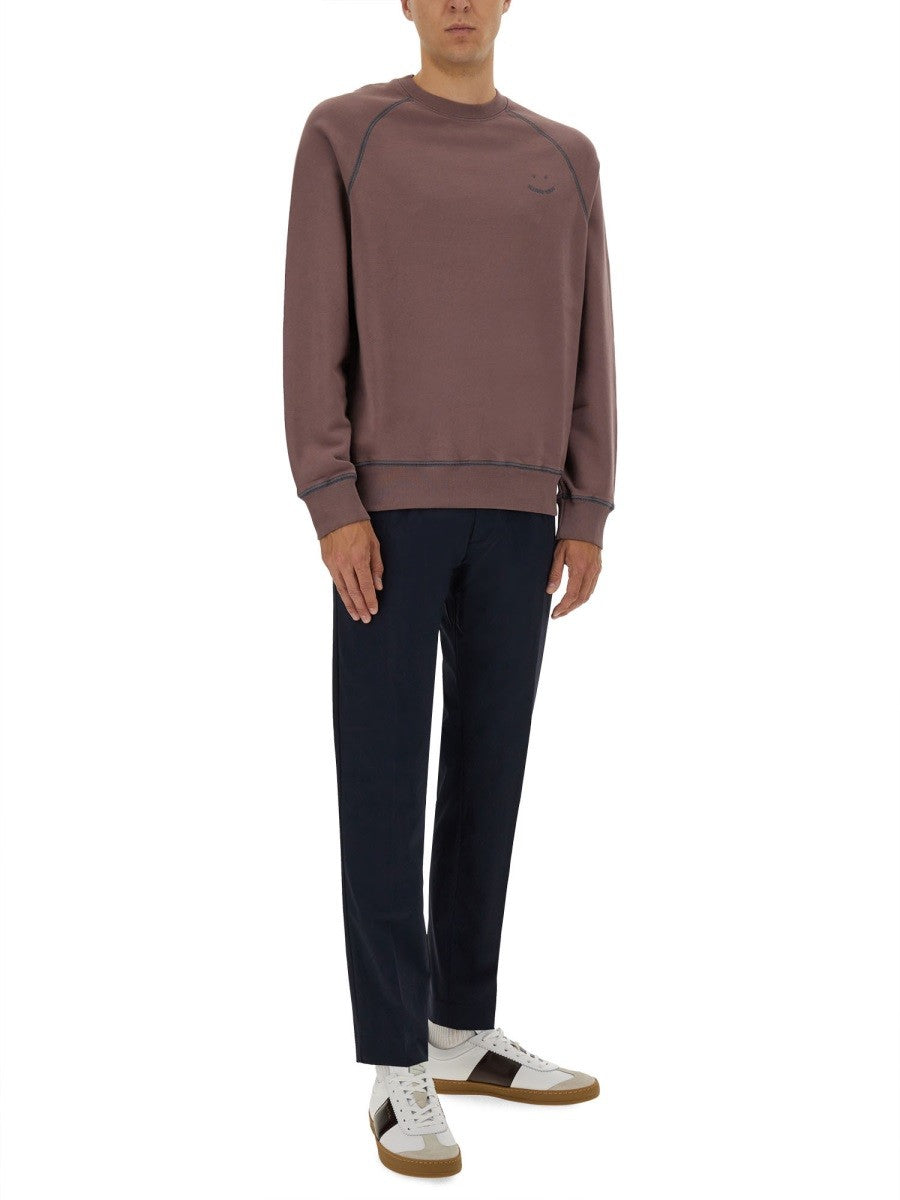 PS BY PAUL SMITH SWEATSHIRT WITH EMBROIDERY PS HAPPY