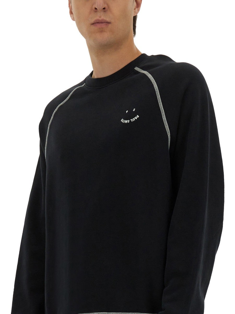 PS BY PAUL SMITH SWEATSHIRT WITH EMBROIDERY PS HAPPY