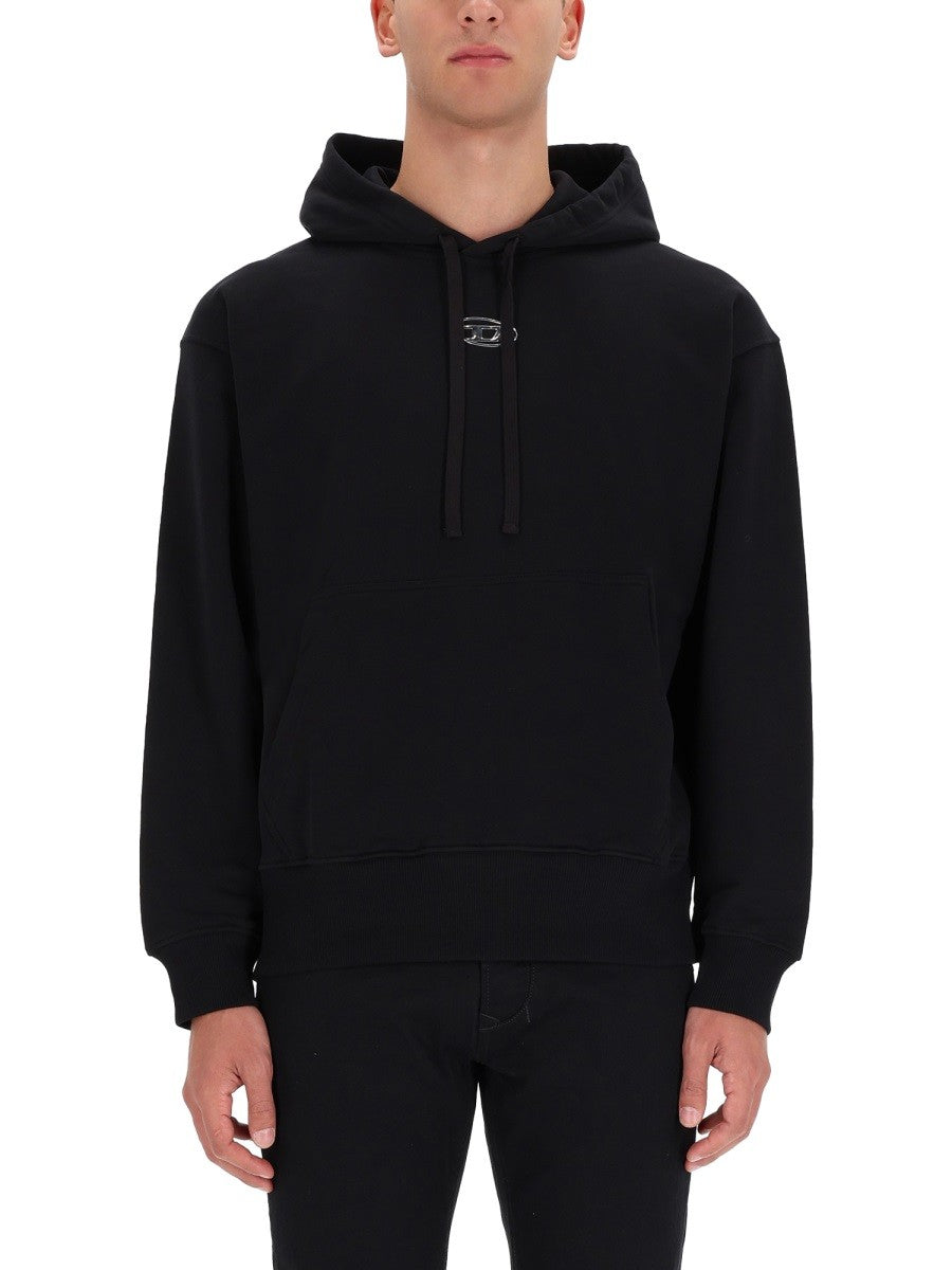 Diesel SWEATSHIRT WITH LOGO AND HOOD