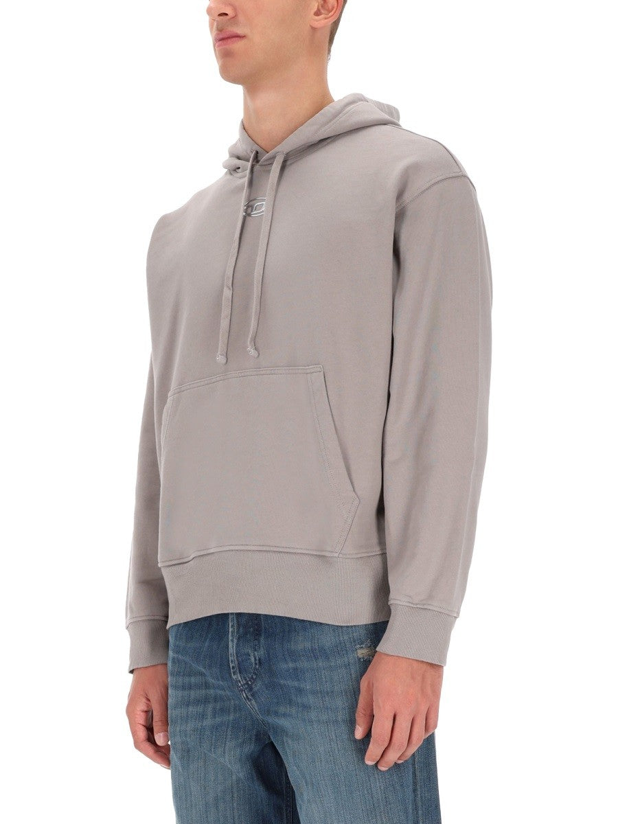 Diesel SWEATSHIRT WITH LOGO AND HOOD