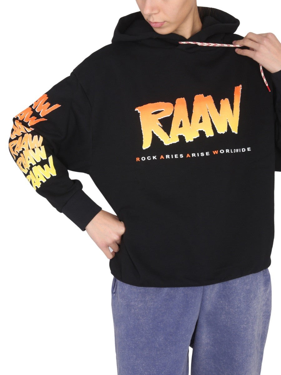 ARIES SWEATSHIRT WITH LOGO PRINT