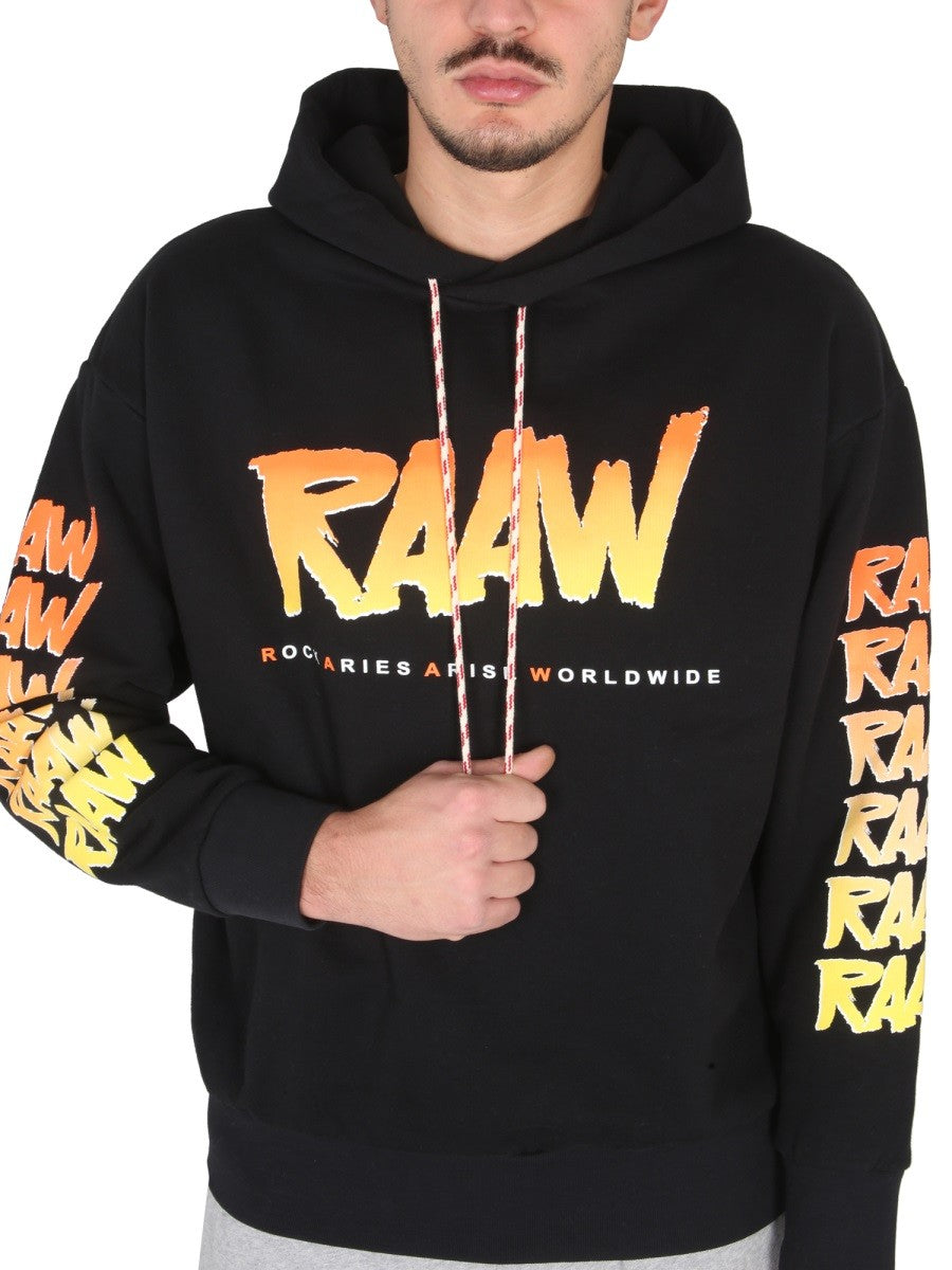 ARIES SWEATSHIRT WITH LOGO PRINT