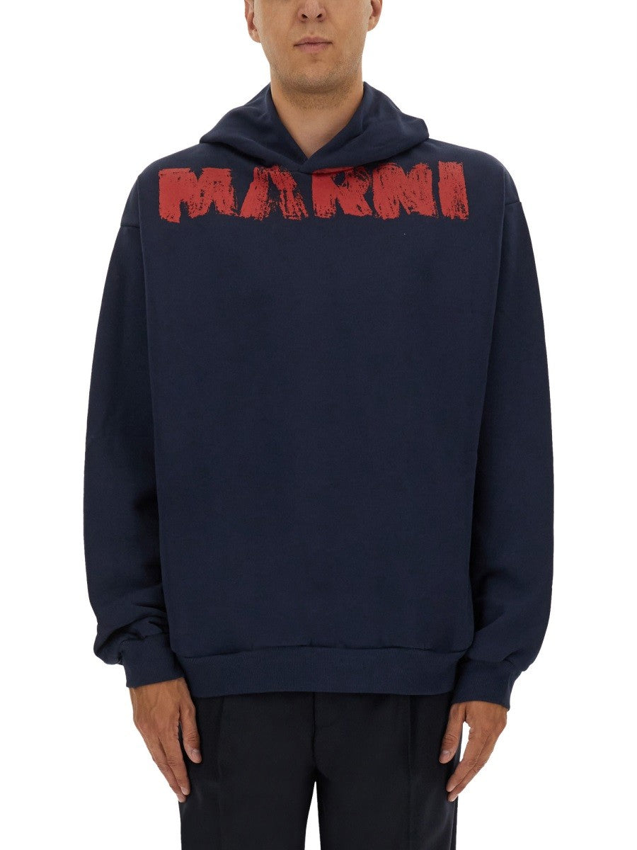 Marni SWEATSHIRT WITH MAXI LOGO PRINT
