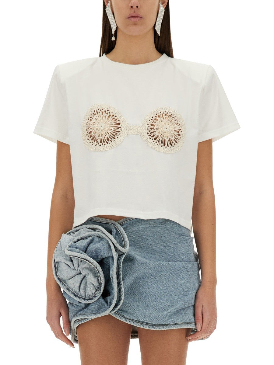 MAGDA BUTRYM T-SHIRT WITH CROCHET BRA