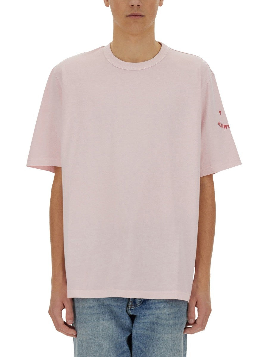 PS BY PAUL SMITH T-SHIRT WITH EMBROIDERY PS HAPPY