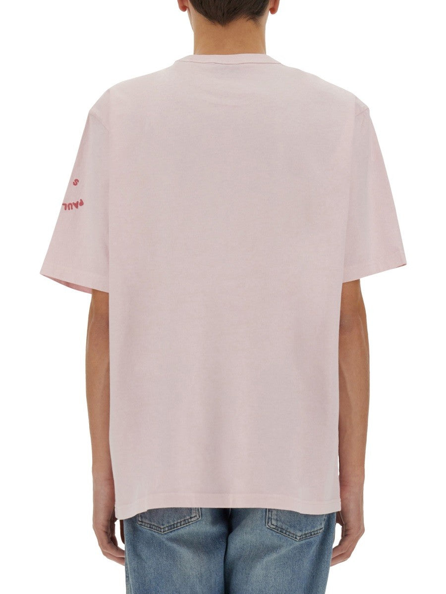 PS BY PAUL SMITH T-SHIRT WITH EMBROIDERY PS HAPPY