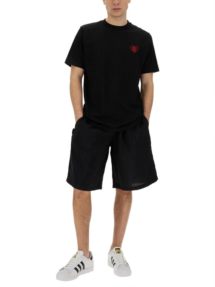 FAMILY FIRST T-SHIRT WITH HEART EMBROIDERY