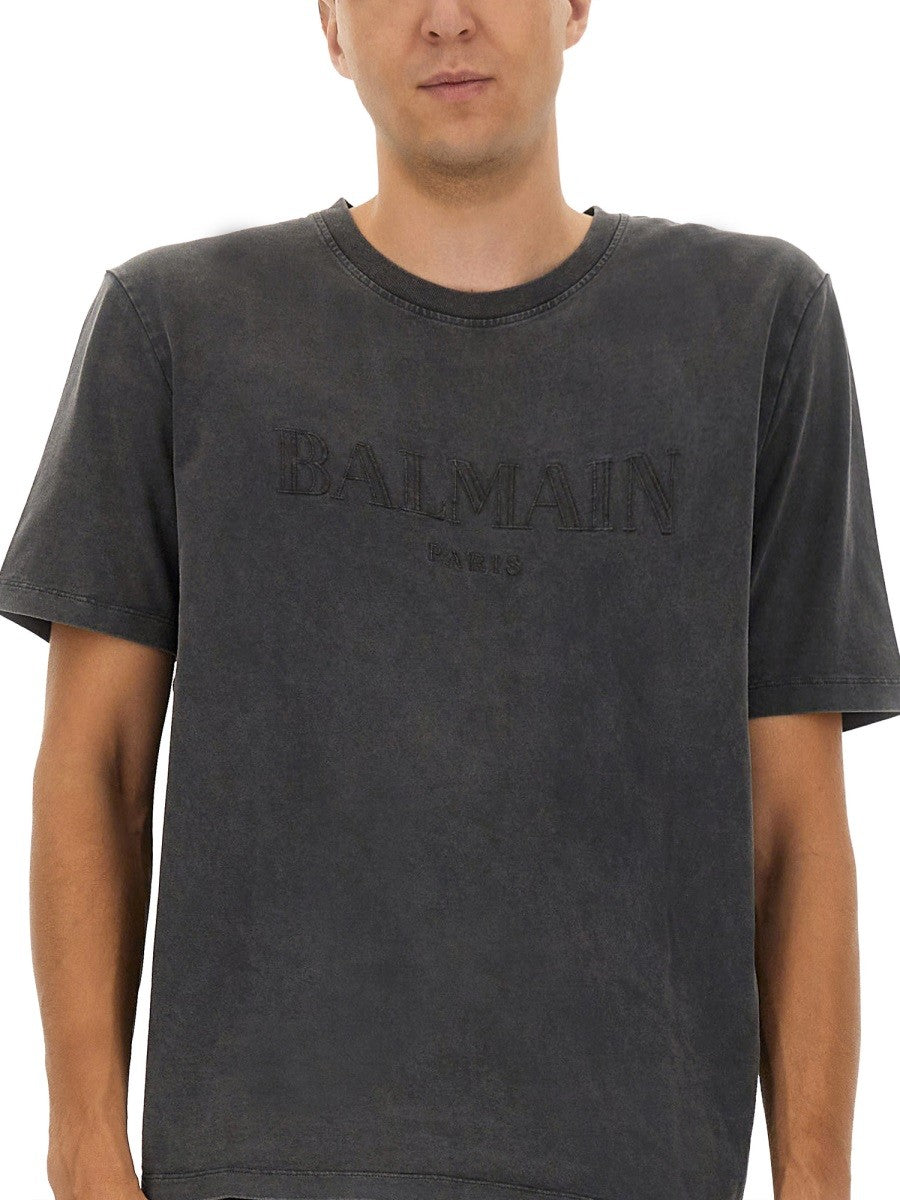 Balmain T-SHIRT WITH LOGO EMBROIDERY