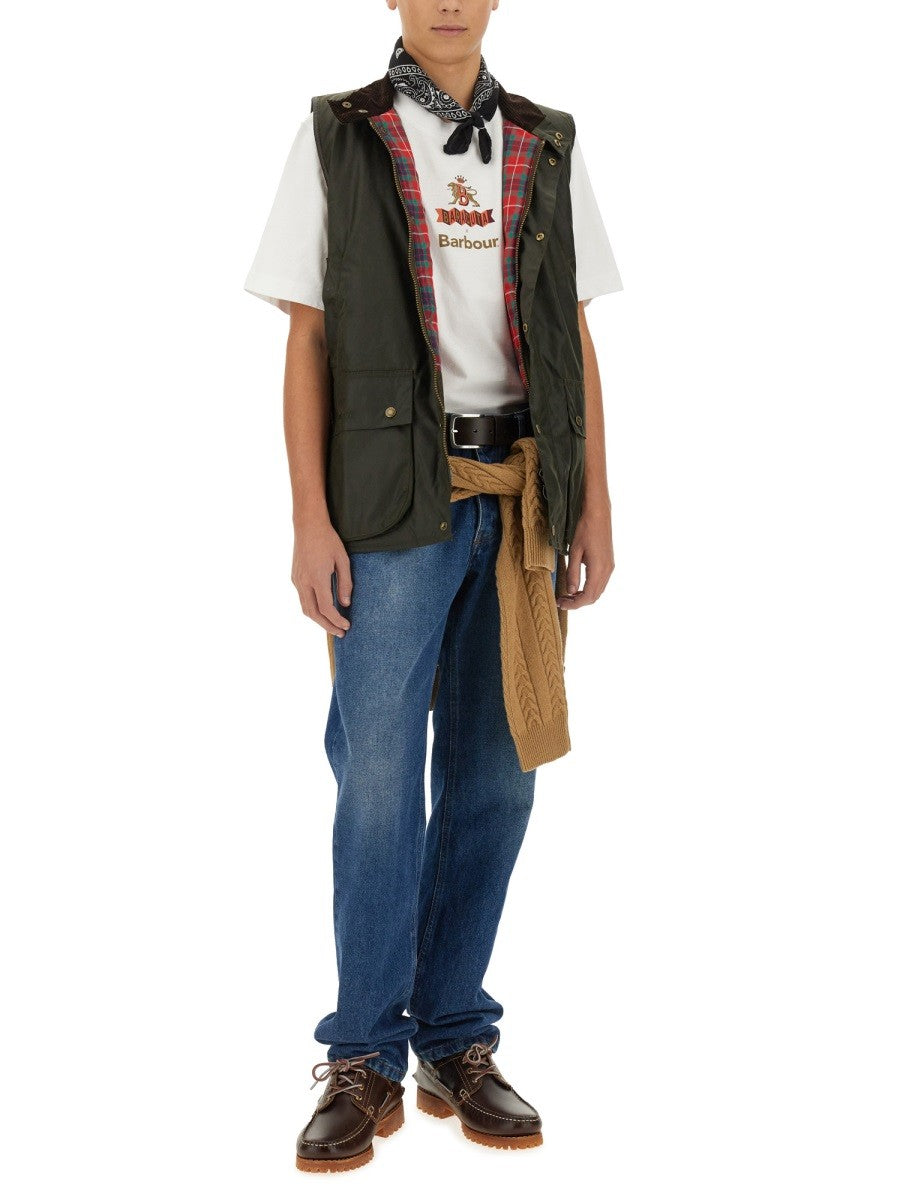 BARACUTA X BARBOUR T-SHIRT WITH LOGO