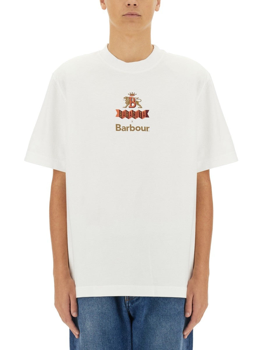 BARACUTA X BARBOUR T-SHIRT WITH LOGO