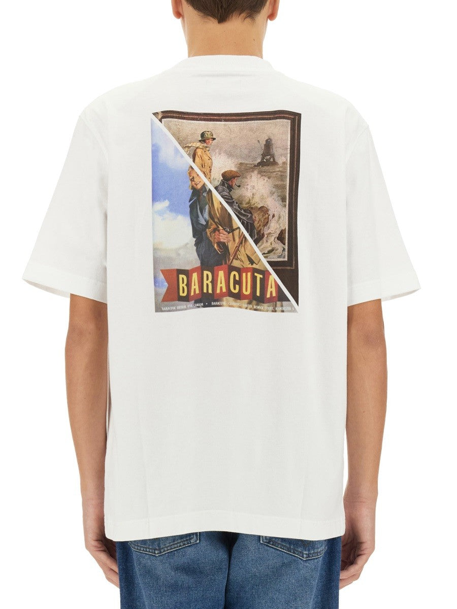 BARACUTA X BARBOUR T-SHIRT WITH LOGO