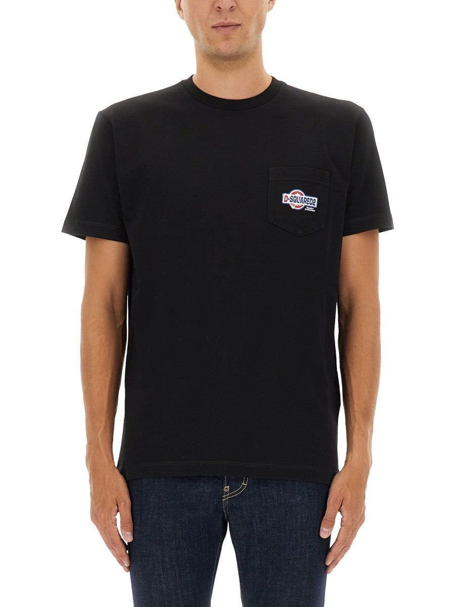 Dsquared T-SHIRT WITH POCKET AND LOGO