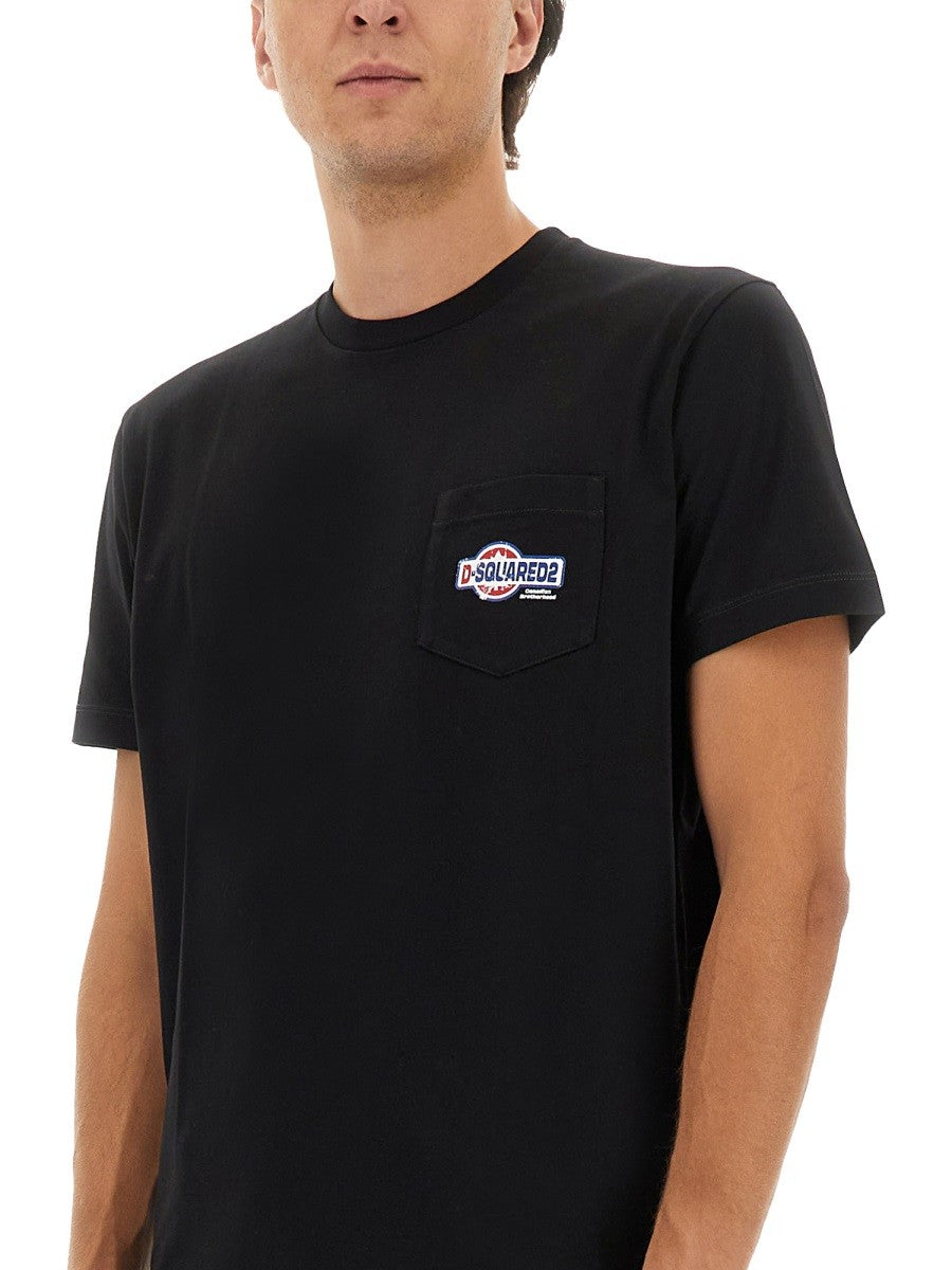 Dsquared T-SHIRT WITH POCKET AND LOGO