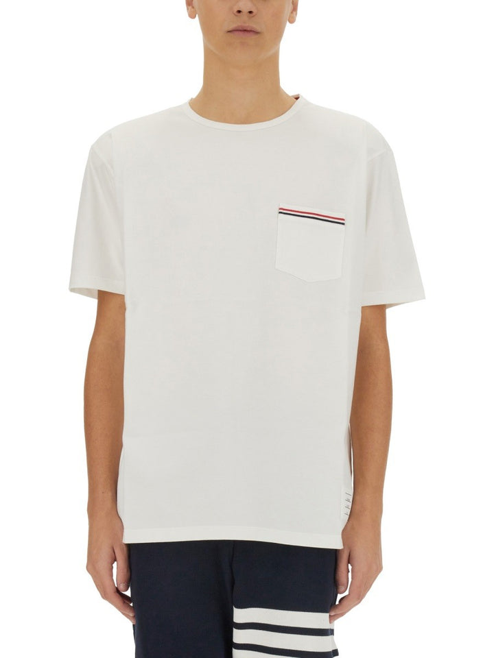 THOM BROWNE T-SHIRT WITH POCKET