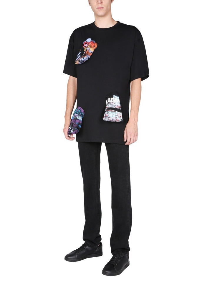 RAF SIMONS T-SHIRT WITH PRINTED DETAILS