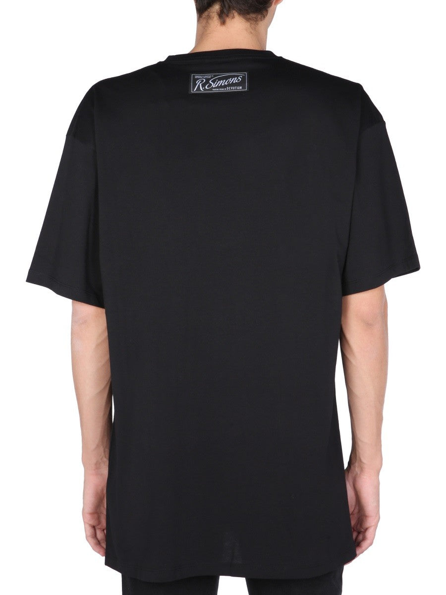 RAF SIMONS T-SHIRT WITH PRINTED DETAILS