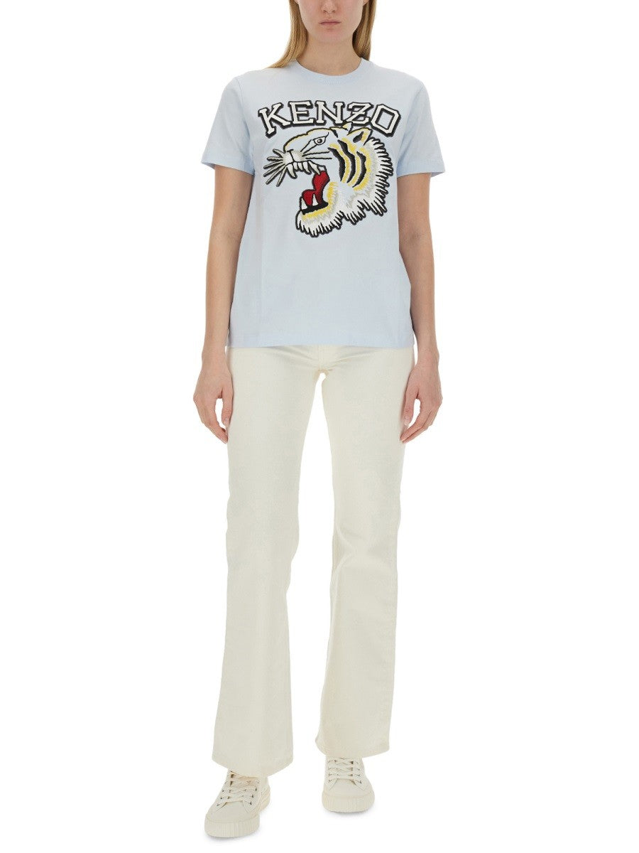 Kenzo T-SHIRT WITH TIGER EMBROIDERY