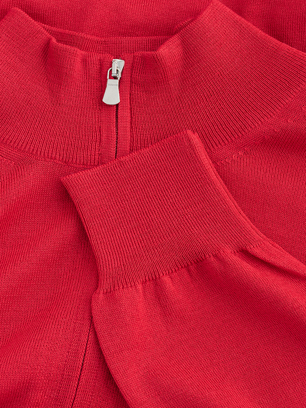 Cyclamen mock neck sweater with half zip Gran Sasso