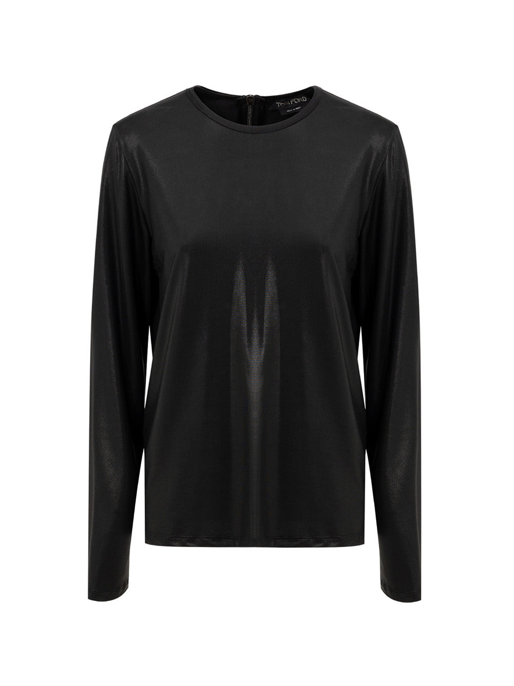 Tom Ford Black Stretch Viscose Long-Sleeve Top with Back Zip – Siebentaschen