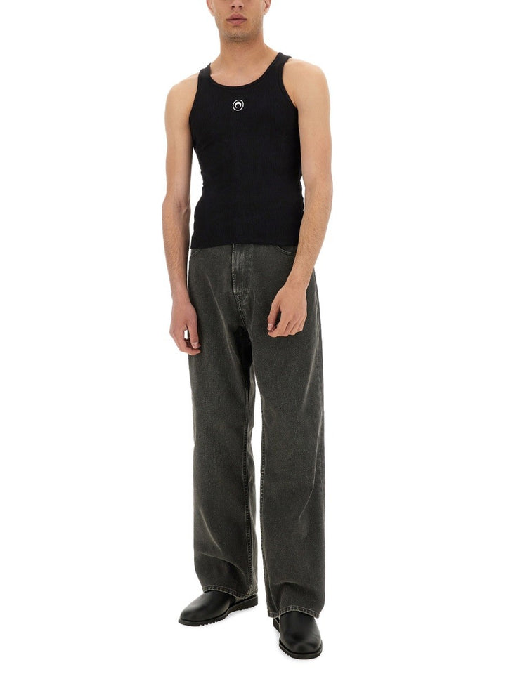 MARINE SERRE RIBBED TANK TOP WITH MOON LOGO