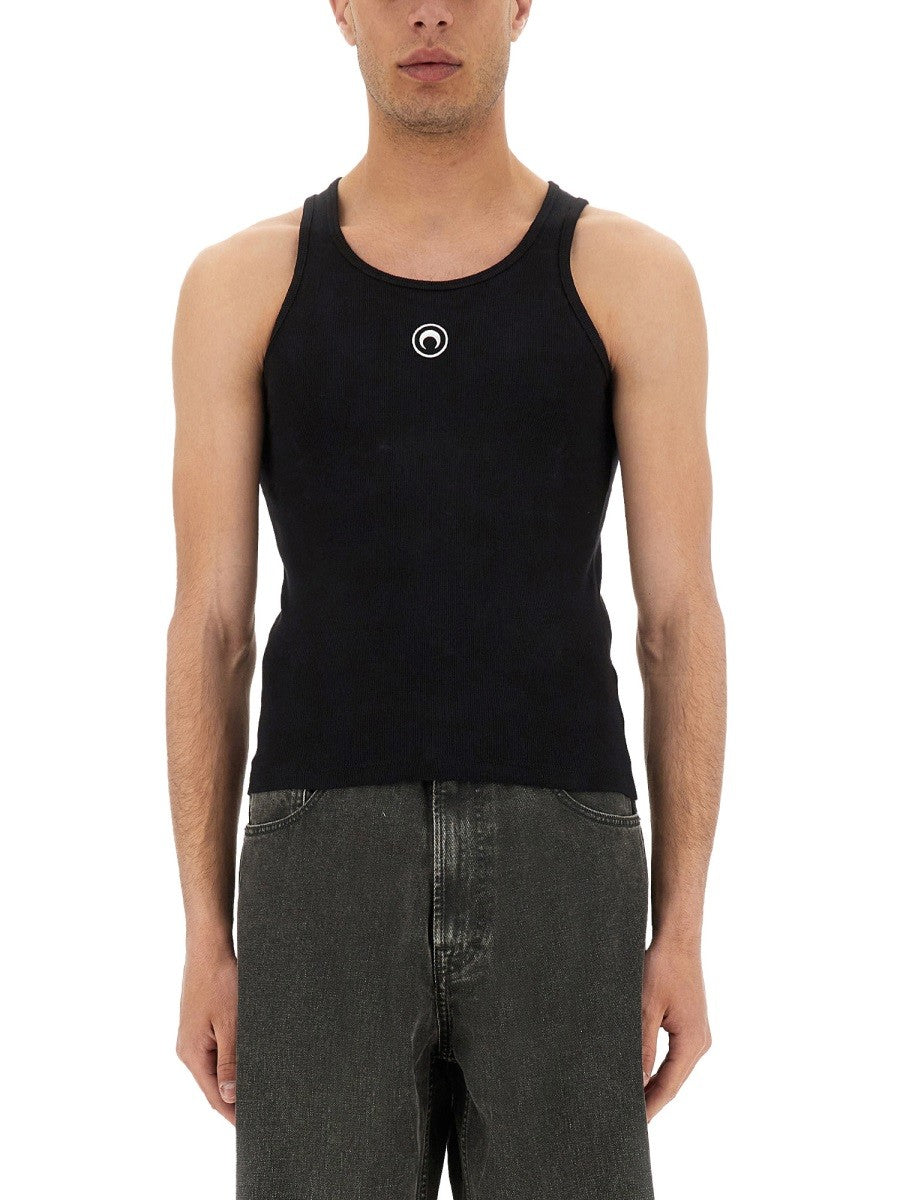 MARINE SERRE RIBBED TANK TOP WITH MOON LOGO