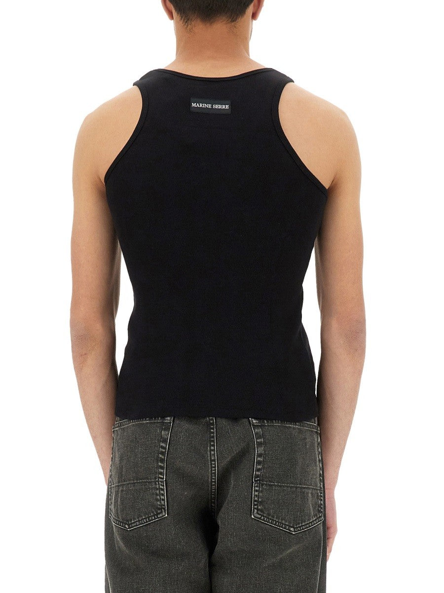 MARINE SERRE RIBBED TANK TOP WITH MOON LOGO