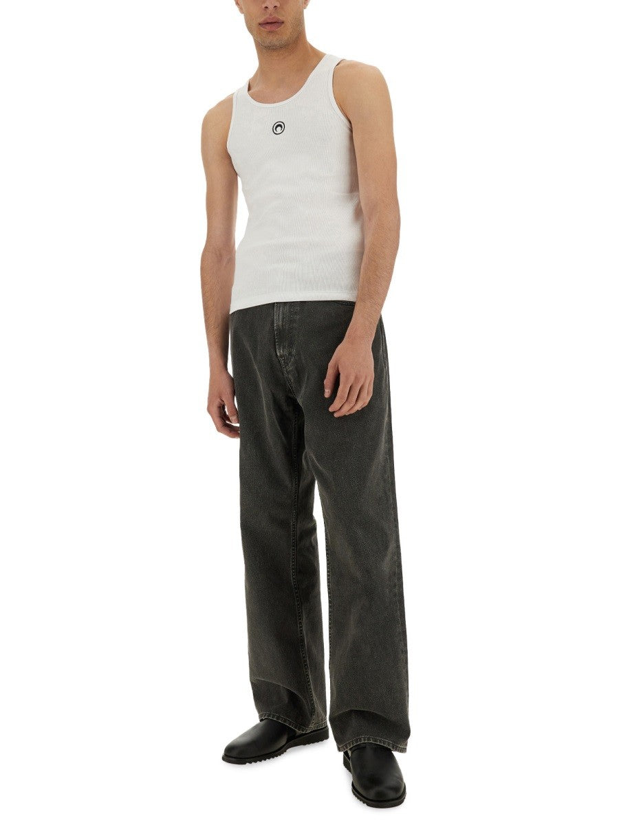 MARINE SERRE RIBBED TANK TOP WITH MOON LOGO