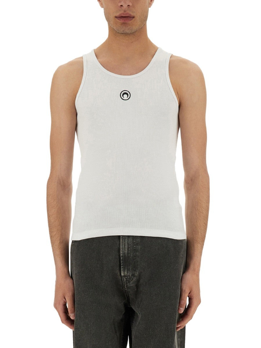 MARINE SERRE RIBBED TANK TOP WITH MOON LOGO
