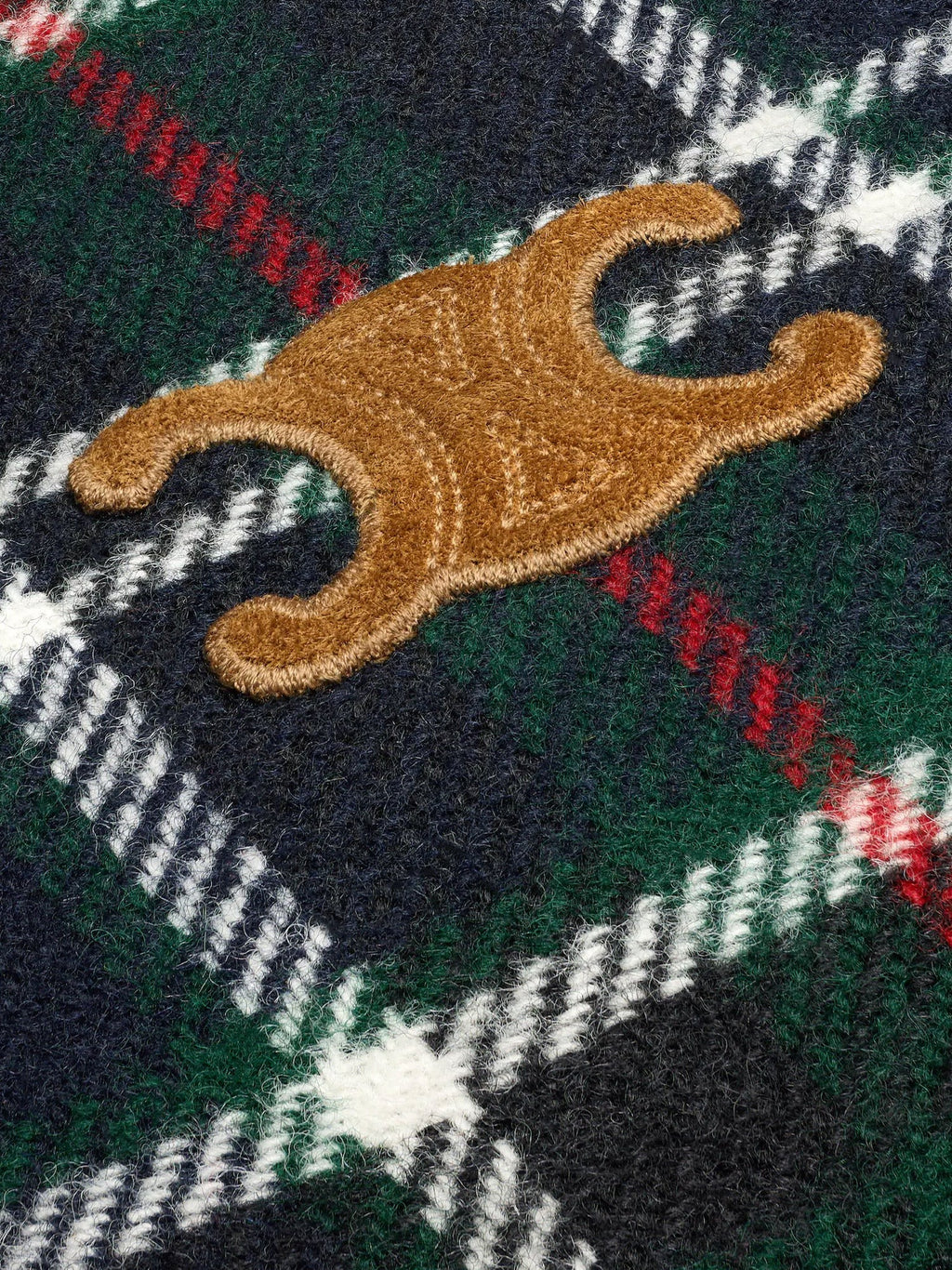 Celine Tartan wool jacket with suede inserts