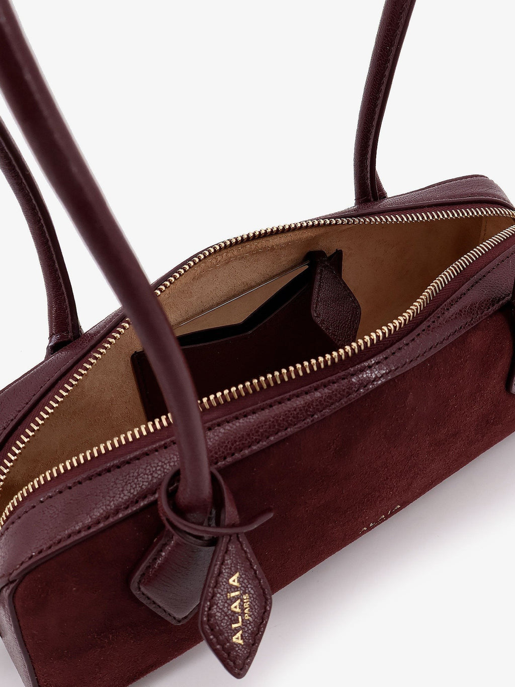 ALAIA Teckel Small suede shoulder bag