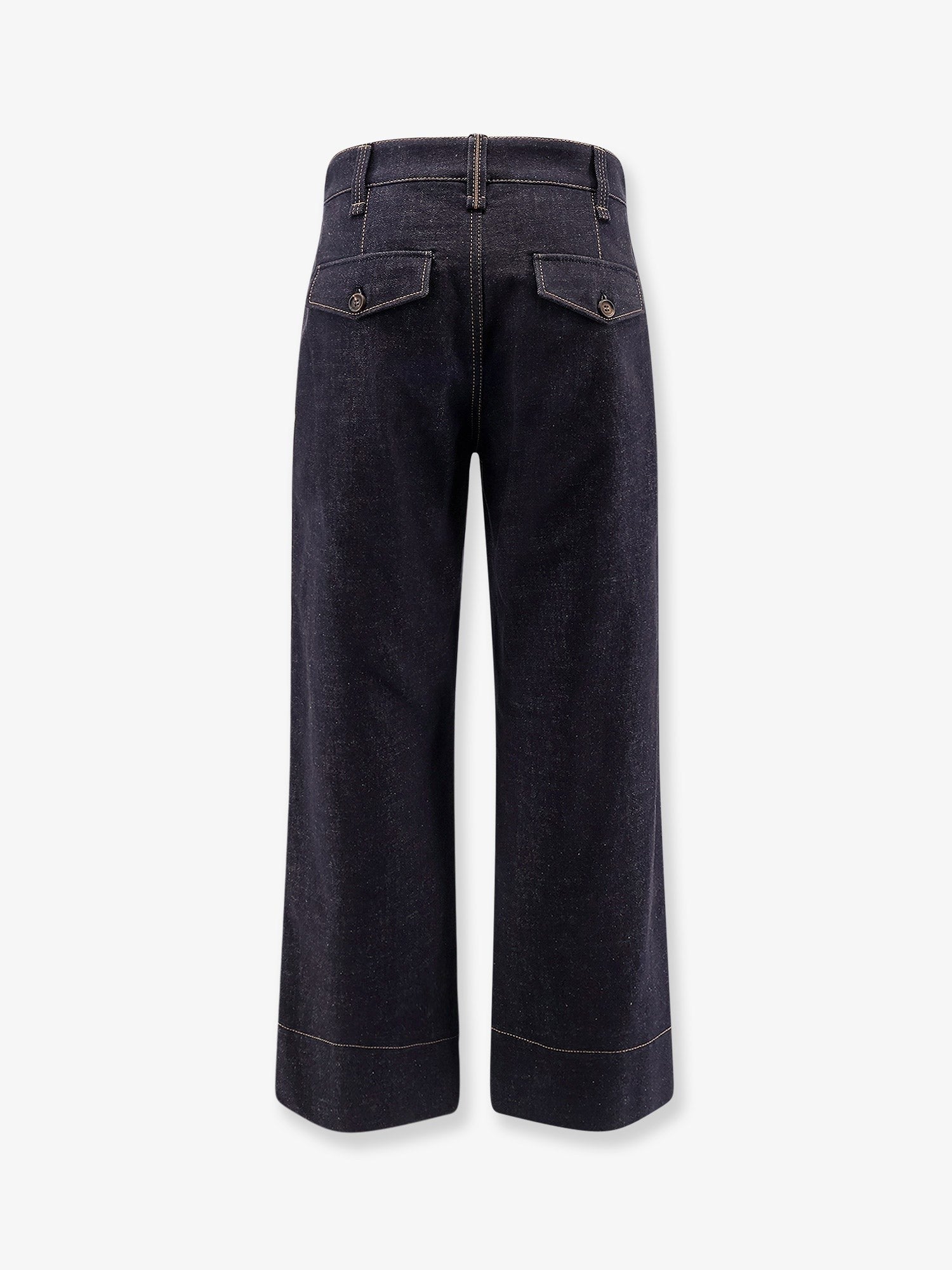 Brunello Cucinelli The Sartorial Square Jeans with contrasting stitiching